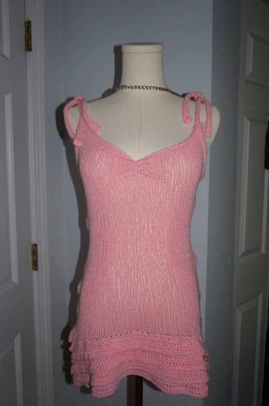 Pink Mini Ruffle Dress