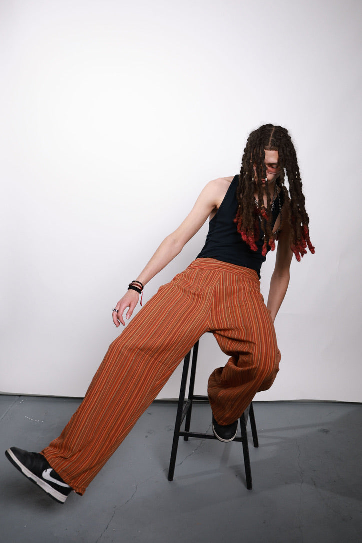 Orange Striped Pants