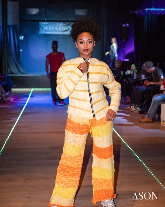 Striped Yellow Zip Up