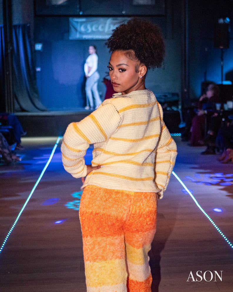 Striped Yellow Zip Up